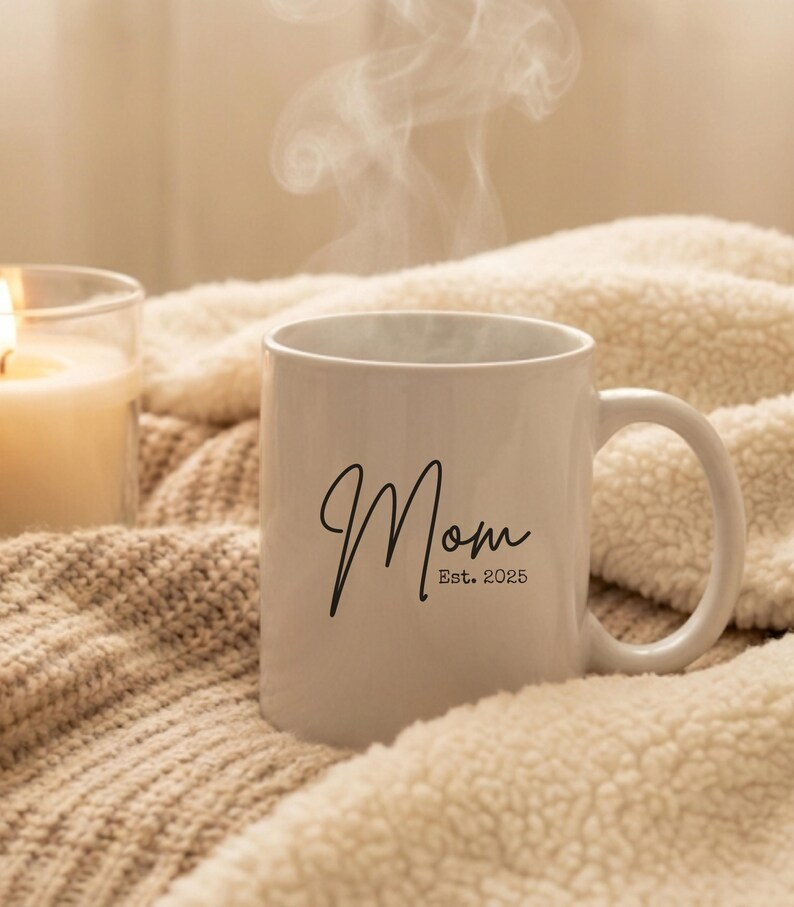 Mom Est. 2026 Mug Personalized, New Mom Gift, First Time Mom Coffee Cup, Mother's Day Gift for Mom