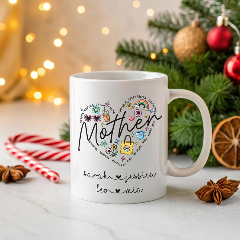 Personalized Mom Mug with Kids Names – Custom Mama Coffee Cup | Mother’s Day & Birthday Gift for Mom & Grandma