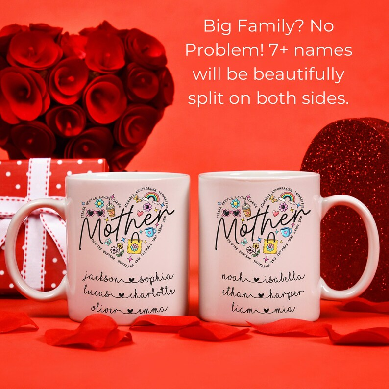 Personalized Mom Mug with Kids Names – Custom Mama Coffee Cup | Mother’s Day & Birthday Gift for Mom & Grandma