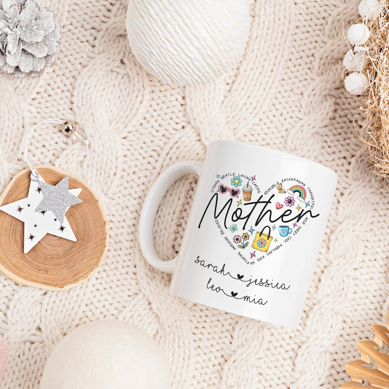 Personalized Mom Mug with Kids Names – Custom Mama Coffee Cup | Mother’s Day & Birthday Gift for Mom & Grandma