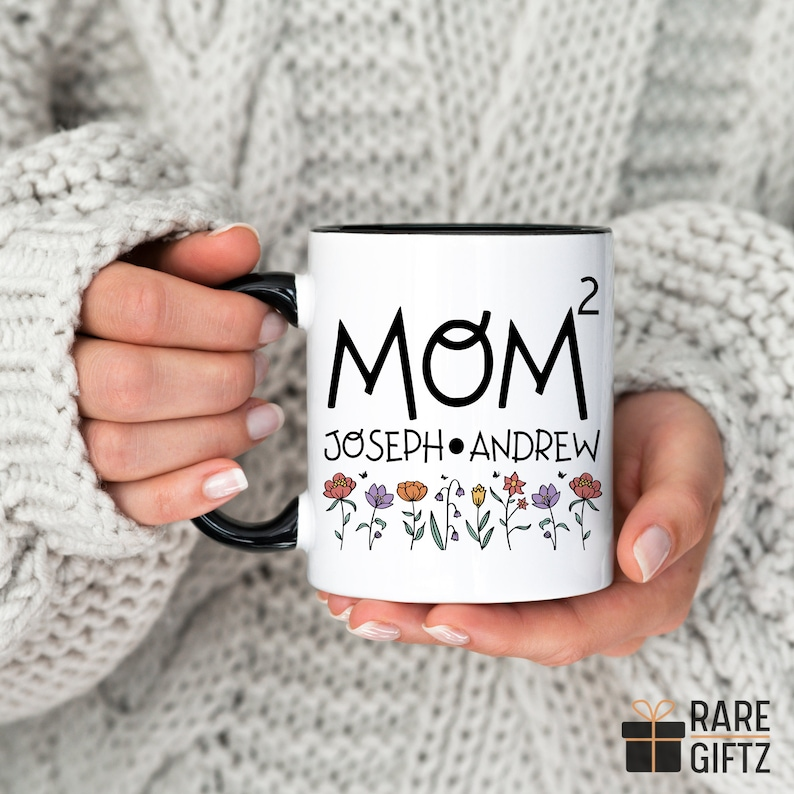 Personalized Mama of Two Mug – Custom Kids Names Coffee Cup | Mother’s Day & New Mom Gift