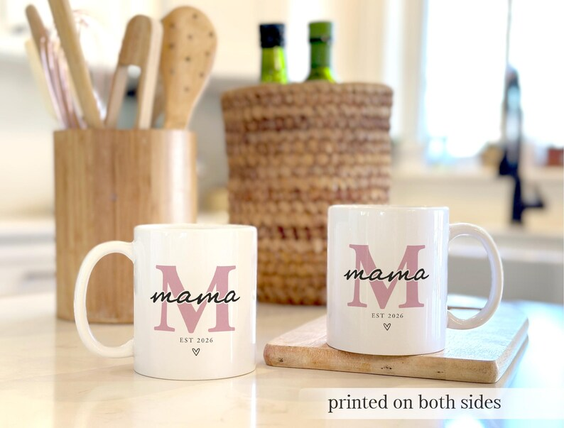 Personalized Monogram Mama Mug, Custom Est 2026 Coffee Cup, New Mom Gift Birthday Gift