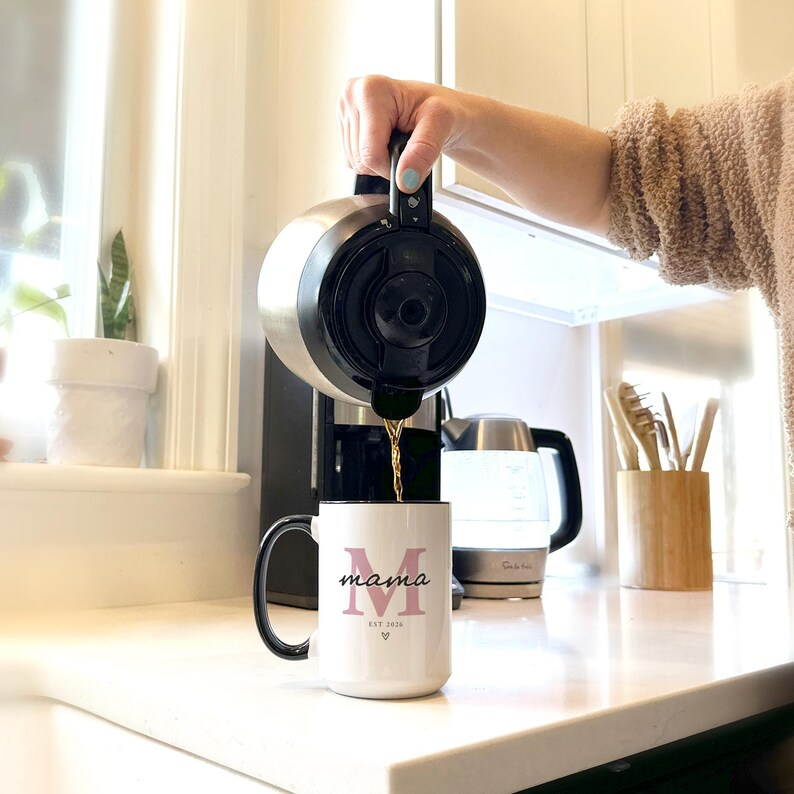 Personalized Monogram Mama Mug, Custom Est 2026 Coffee Cup, New Mom Gift Birthday Gift