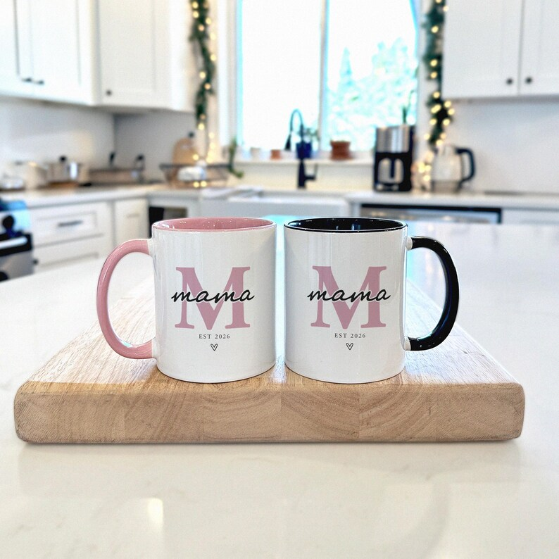 Personalized Monogram Mama Mug, Custom Est 2026 Coffee Cup, New Mom Gift Birthday Gift