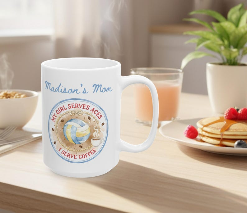 Volleyball Mom Personalized Coffee Mug, 11oz or 15oz sizes, Coffee Lover Gift, Team Spirit Present