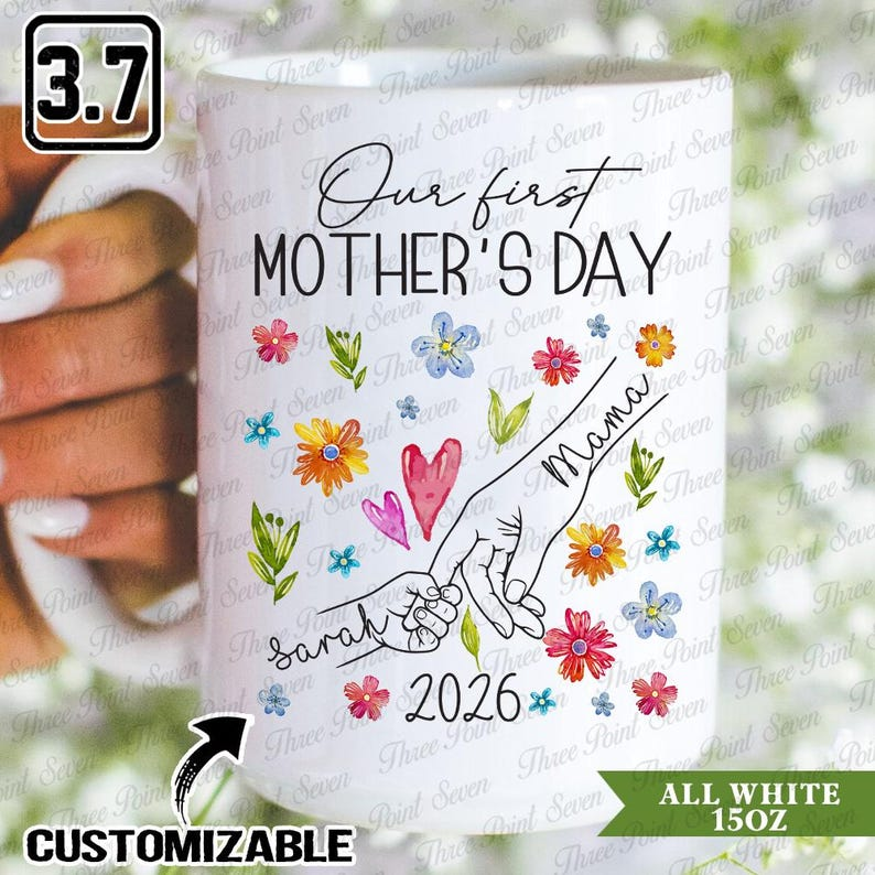 Personalized Floral Grandma Mug – Butterfly Nana Coffee Cup | Custom Grandkids’ Names Mother’s Day Gift