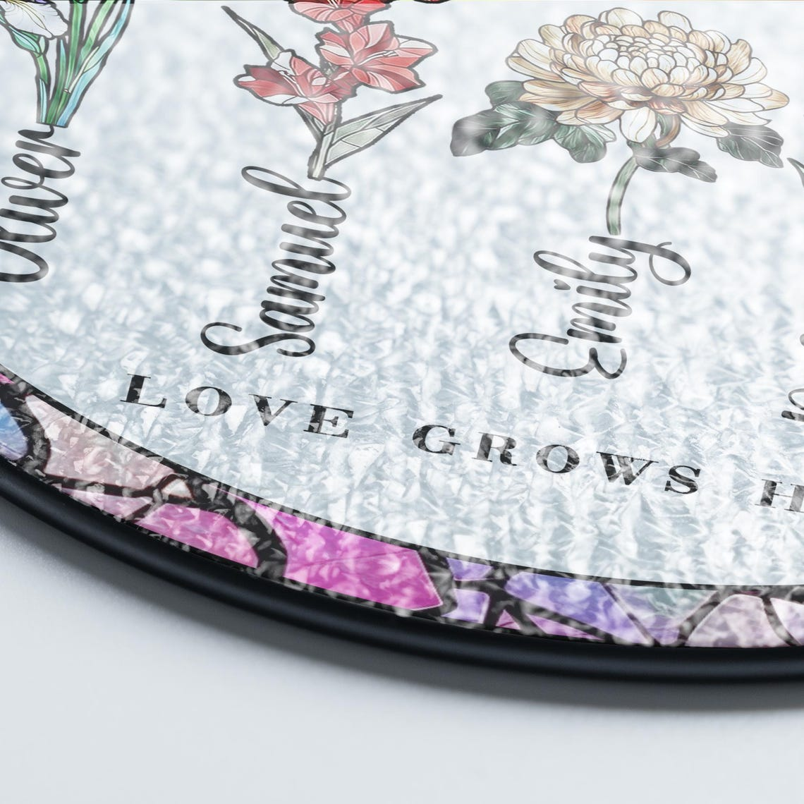 Personalized Grandma's Garden Stained Glass Suncatcher Gift For Grandma, Grandma Gift, Nana Birth Month Flower, Mothers Day Gift For Grandma