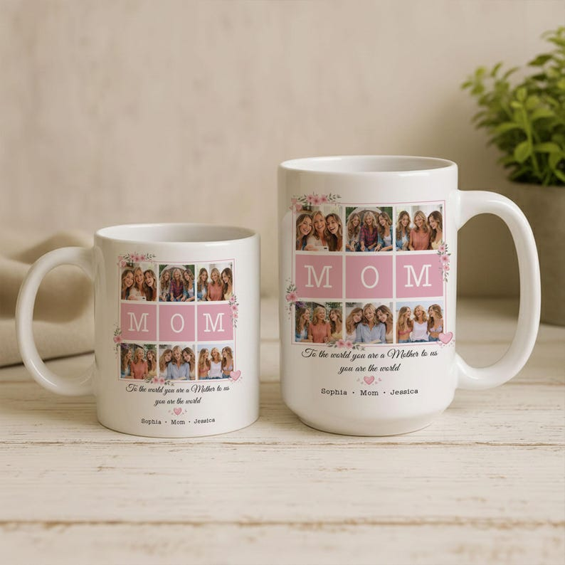 👉 Personalized Mom Photo Mug – Custom Family Picture Coffee Mug, Mother’s Day Gift from Daughter or Son