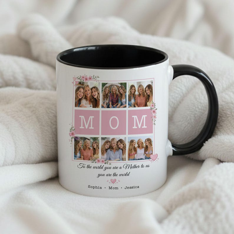 👉 Personalized Mom Photo Mug – Custom Family Picture Coffee Mug, Mother’s Day Gift from Daughter or Son