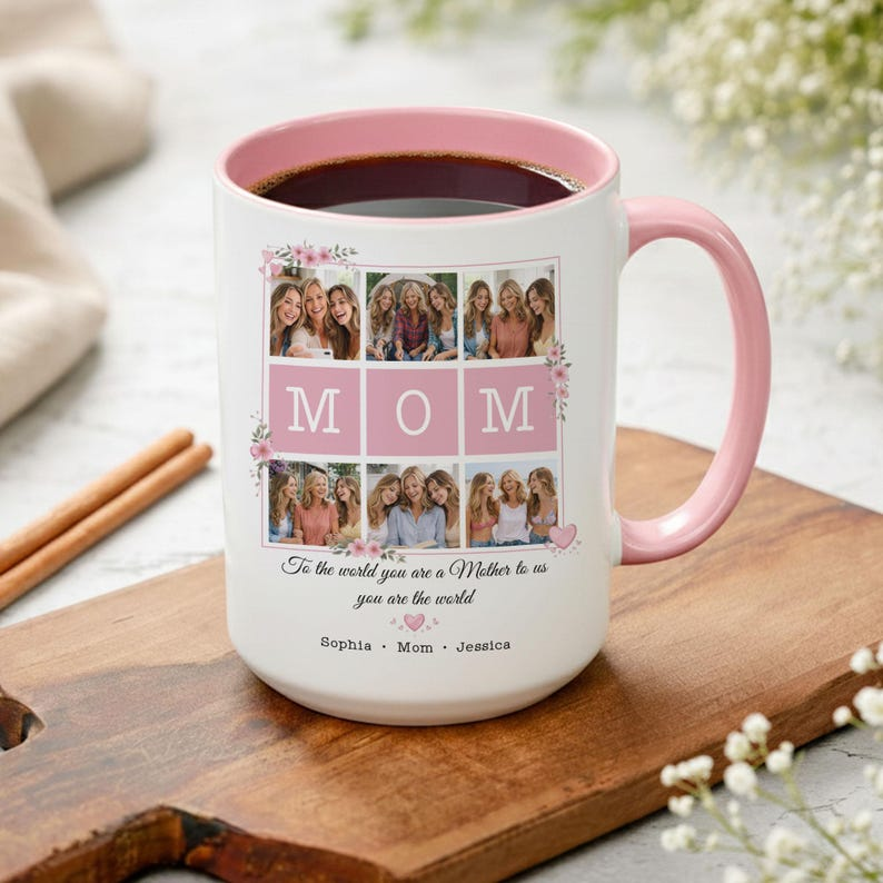 👉 Personalized Mom Photo Mug – Custom Family Picture Coffee Mug, Mother’s Day Gift from Daughter or Son