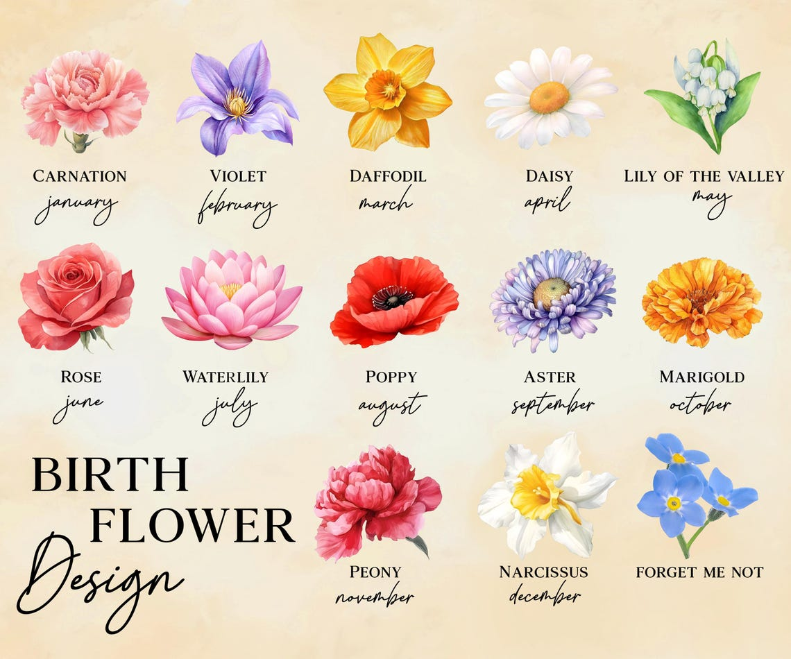 Personalized Birth Flower Suncatcher Grandma's Garden Stained Glass Ornament