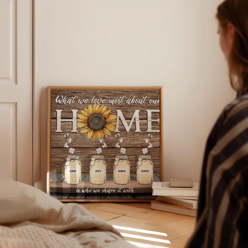 Personalized Family Name Canvas Print, Anniversary Gift for Couple, Custom Family Name Sign, Unique Mother's Day Gift Vintage Home Decor