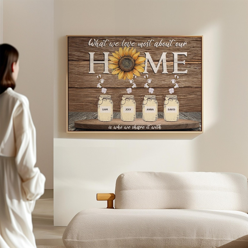 Personalized Family Name Canvas Print, Anniversary Gift for Couple, Custom Family Name Sign, Unique Mother's Day Gift Vintage Home Decor