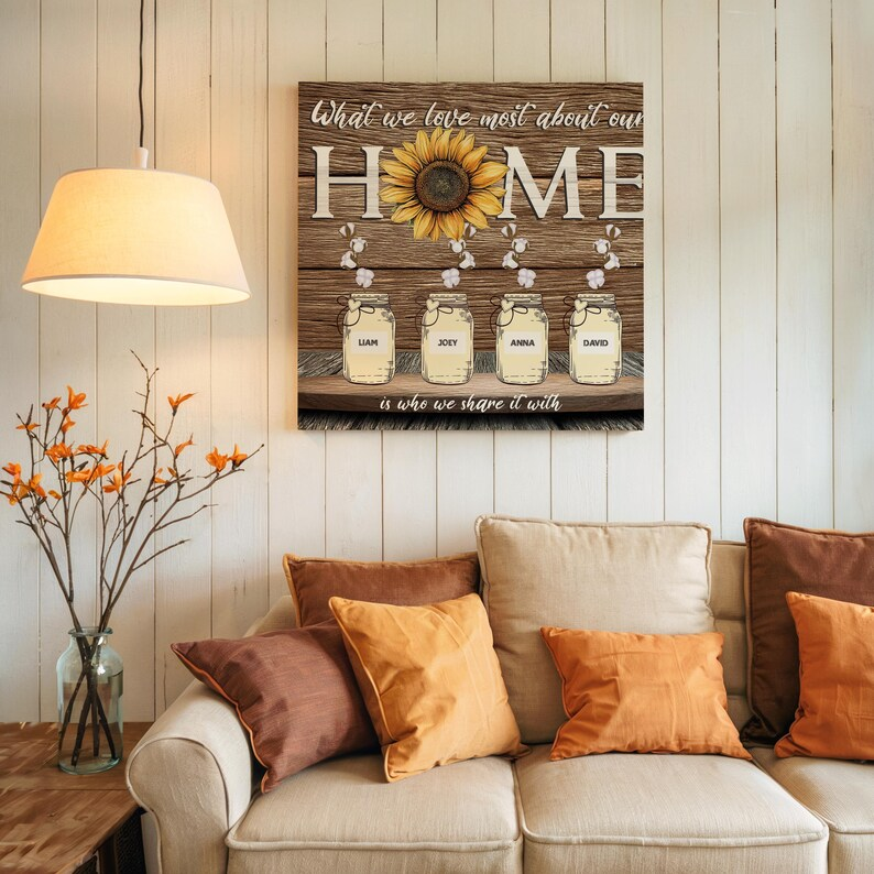 Personalized Family Name Canvas Print, Anniversary Gift for Couple, Custom Family Name Sign, Unique Mother's Day Gift Vintage Home Decor