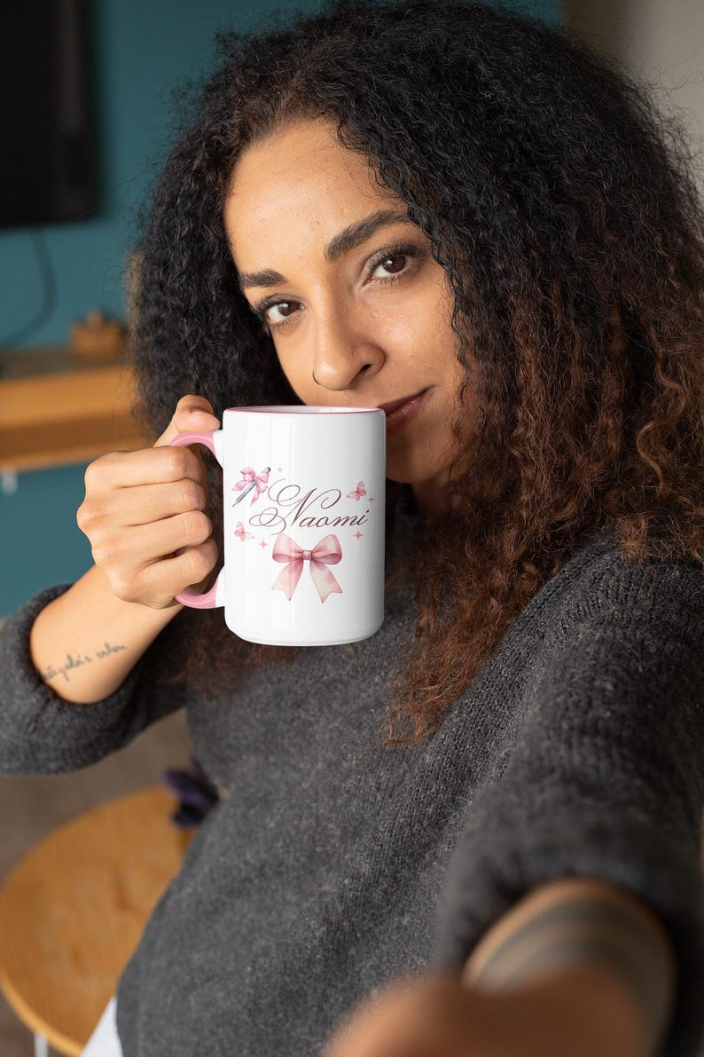 Personalized Teacher Mom Mug – Custom Gift for Educator Mama, Coquette Mother’s Day Present