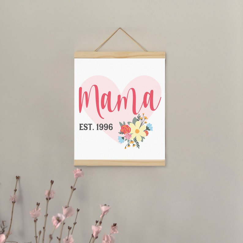 Personalized Gift for Mom and Grandma | Hanging Canvas Sign, Pine 12x18 | Unique Mother’s Day Gift, Birthday Gift, Mother of the Bride Gift