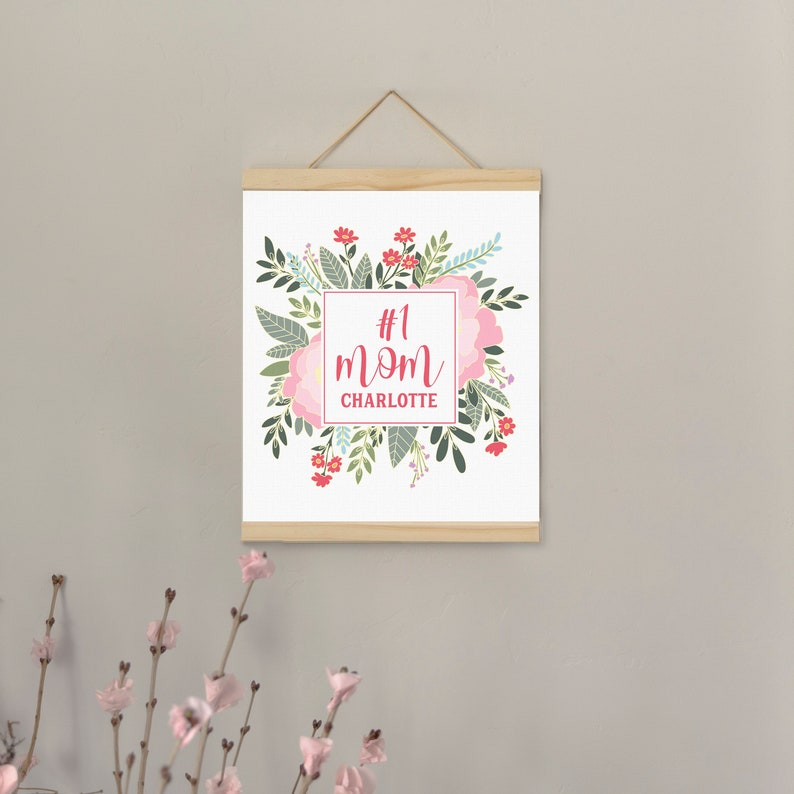 Personalized Gift for Mom and Grandma | Hanging Canvas Sign, Pine 12x18 | Unique Mother’s Day Gift, Birthday Gift, Mother of the Bride Gift