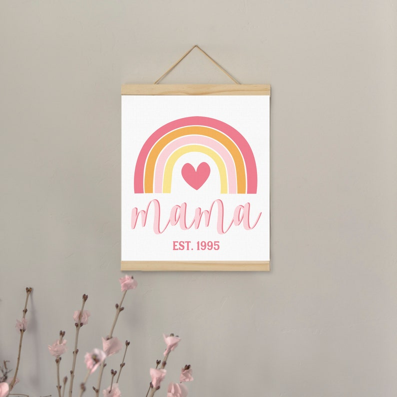 Personalized Gift for Mom and Grandma | Hanging Canvas Sign, Pine 12x18 | Unique Mother’s Day Gift, Birthday Gift, Mother of the Bride Gift