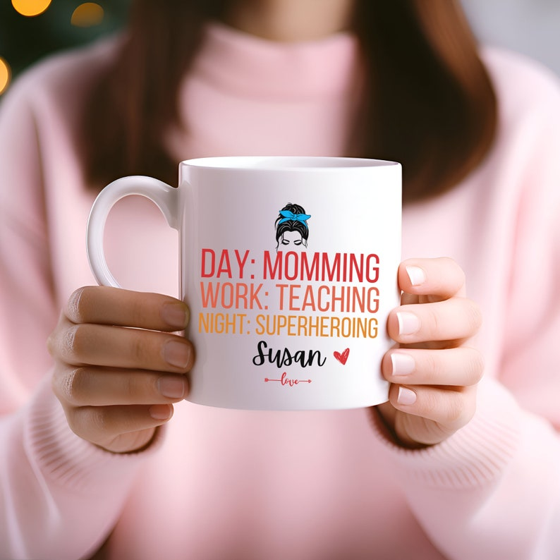 Best Teacher Mom Mug – “Best Teacher Ever” Coffee Cup, Mother’s Day & Teacher Appreciation Gift