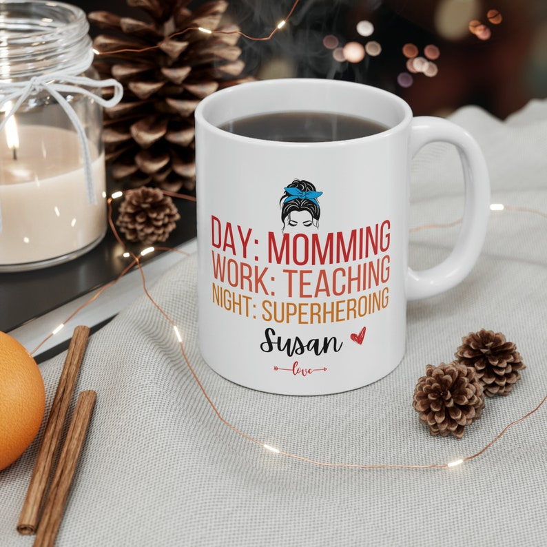 Best Teacher Mom Mug – “Best Teacher Ever” Coffee Cup, Mother’s Day & Teacher Appreciation Gift