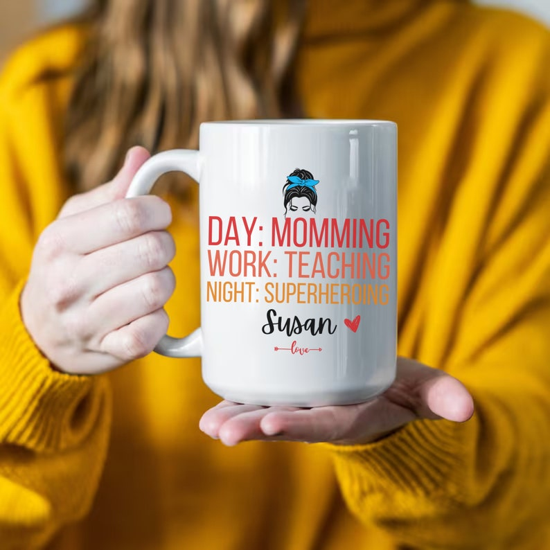 Best Teacher Mom Mug – “Best Teacher Ever” Coffee Cup, Mother’s Day & Teacher Appreciation Gift