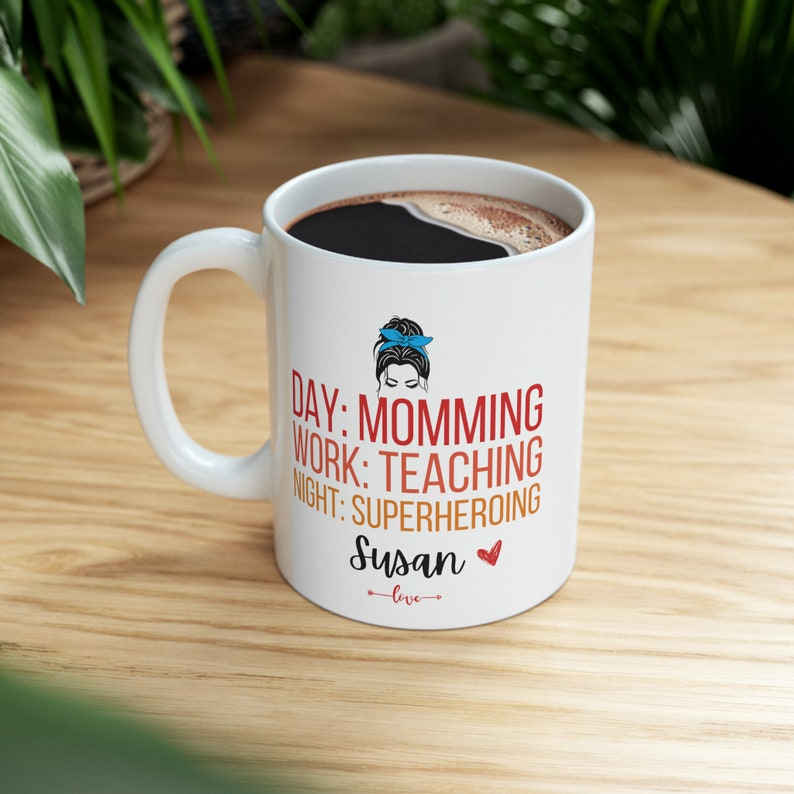 Best Teacher Mom Mug – “Best Teacher Ever” Coffee Cup, Mother’s Day & Teacher Appreciation Gift