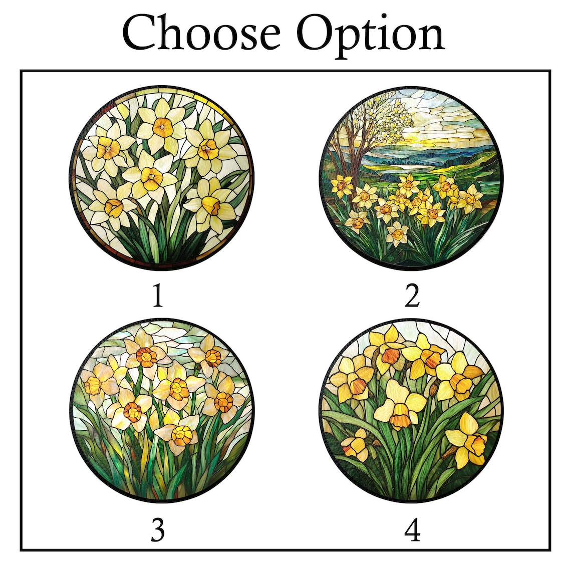 Daffodil STAINED GLASS Suncatcher,Daffodil March Birth Month Flower Narcissus Window Hanging,Planting Lover Gift,Flower Mothers Garden Decor