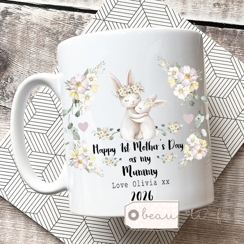Personalized First Mother’s Day Mug – Best Mummy Gift, Custom Coffee Cup for New Mom or Nanny