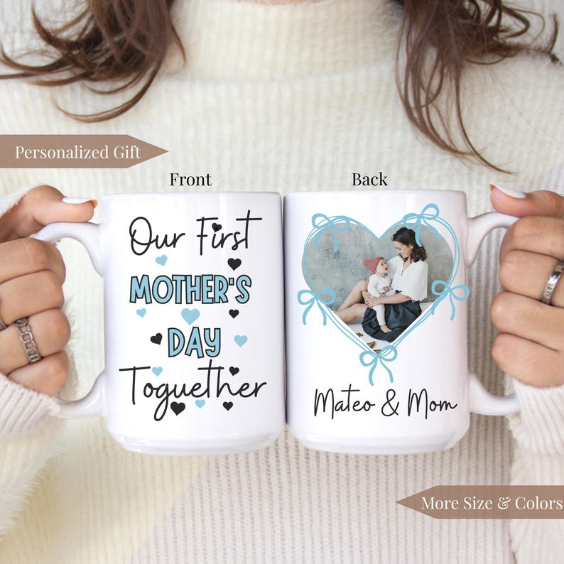 Custom First Mother's Day Photo Mug: Personalized Mom Gift