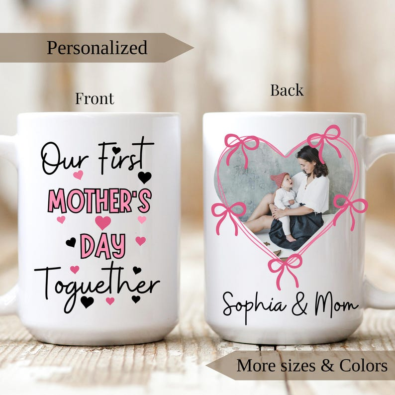 Custom First Mother's Day Photo Mug: Personalized Mom Gift