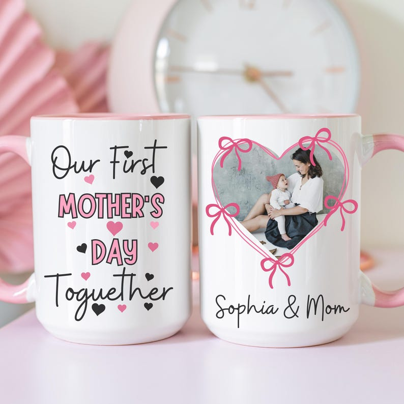 Custom First Mother's Day Photo Mug: Personalized Mom Gift