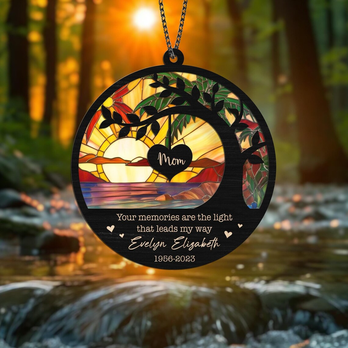 Mom Memorial Suncatcher, Loss Of Mom Sympathy Gift, Memorial Suncatcher, Mother in Heaven, Loss Mother Day, Remembrance, Sympathy Keepsake