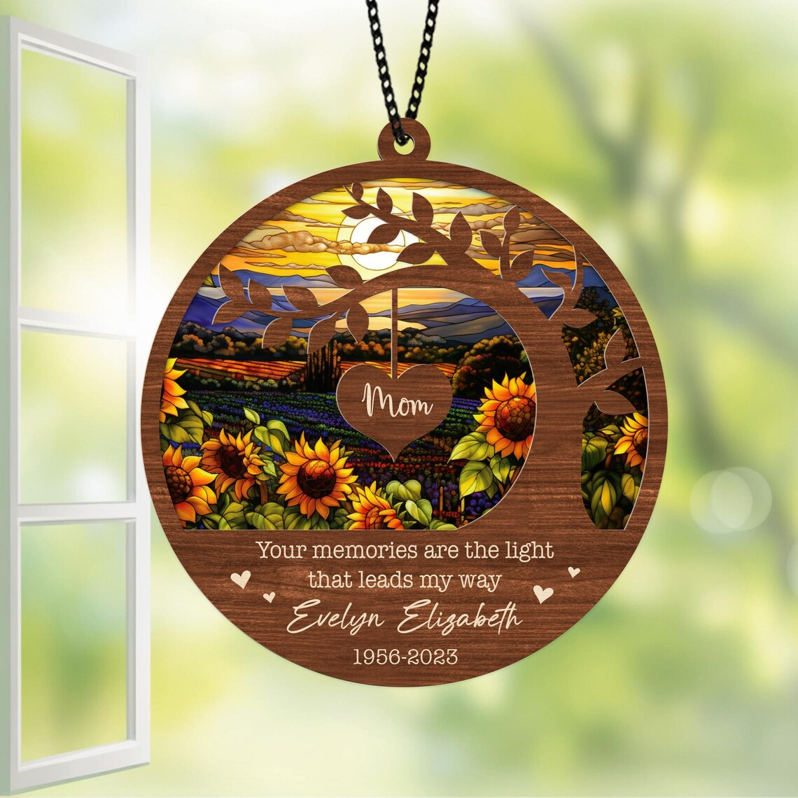 Mom Memorial Suncatcher, Loss Of Mom Sympathy Gift, Memorial Suncatcher, Mother in Heaven, Loss Mother Day, Remembrance, Sympathy Keepsake