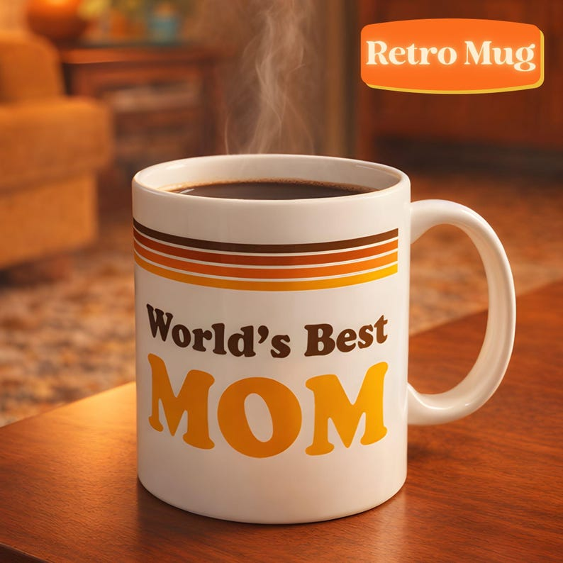 Retro 70s Mom Mug Ceramic Mug | Birthday Gift | Mother's Day