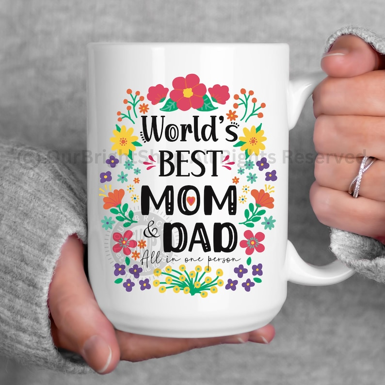World’s Best Mom Mug – Personalized Floral Mother’s Day Gift