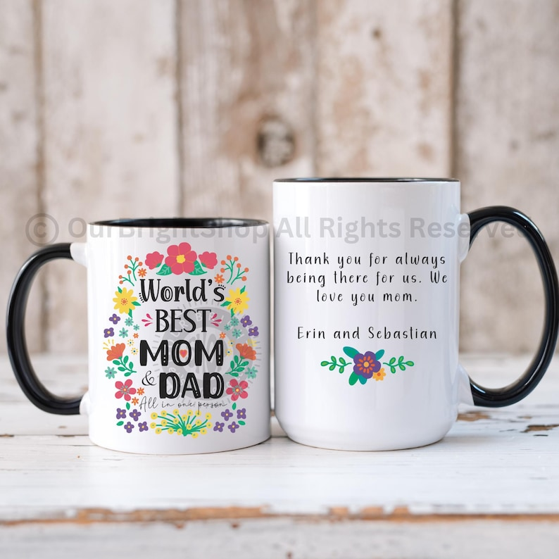 World’s Best Mom Mug – Personalized Floral Mother’s Day Gift