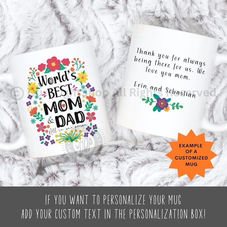World’s Best Mom Mug – Personalized Floral Mother’s Day Gift