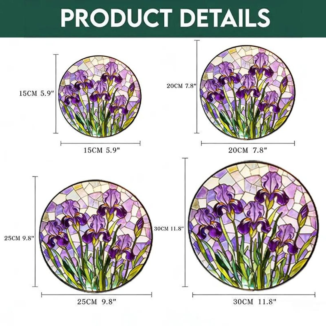 Purple Iris Stained Glass Suncatcher,Floral Window Hanging Art,Iris Flower Catcher,Garden Lover Gift,Stained Glass Decor,Mothers Day Gift