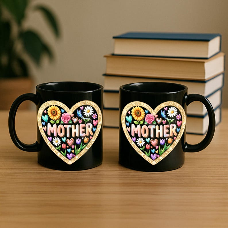 Ceramic Mug: Mother Heart Floral Design