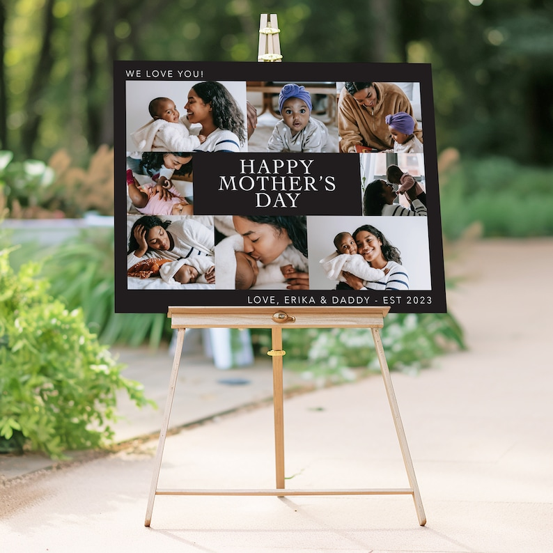 Personalized Mother's Day Photo Collage: Keepsake Gift on Canvas or Foam Board