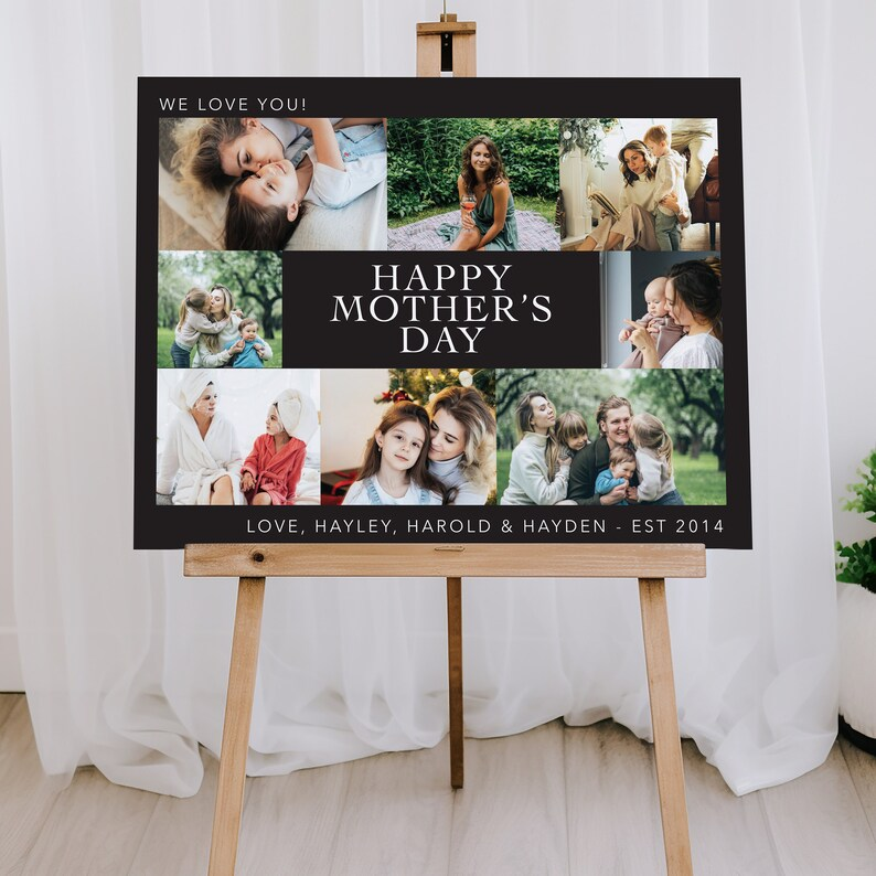 Personalized Mother's Day Photo Collage: Keepsake Gift on Canvas or Foam Board