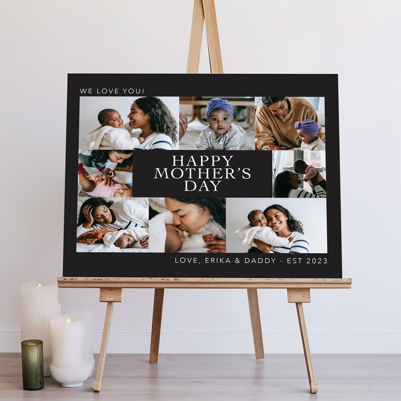 Personalized Mother's Day Photo Collage: Keepsake Gift on Canvas or Foam Board