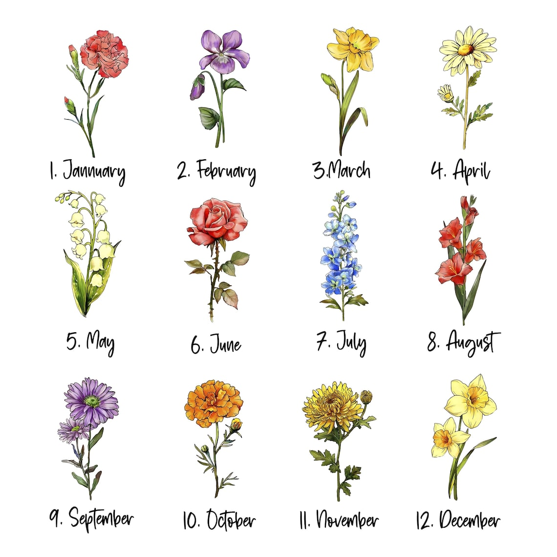 Personalized Grandma Suncatcher, Birth Month Flower Stained Glass, Great Grandmas Garden Suncatcher, Mother Day Gift for Grandma, Nana, Gigi