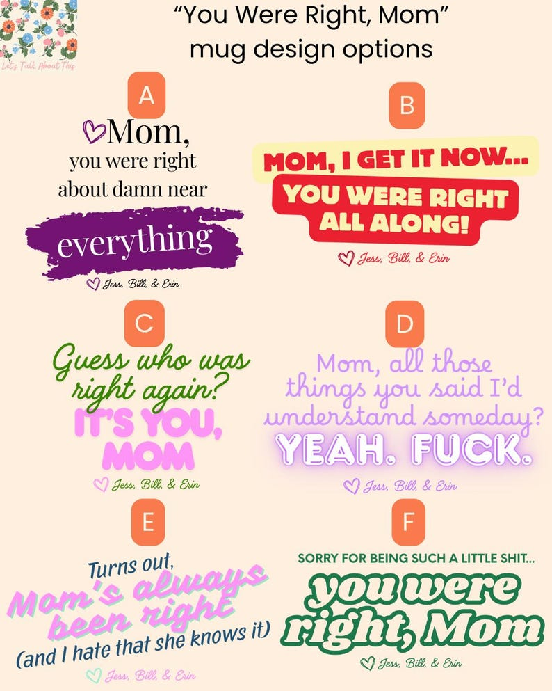 Funny Mom Mug: You Were Right, Mother's Day Gift