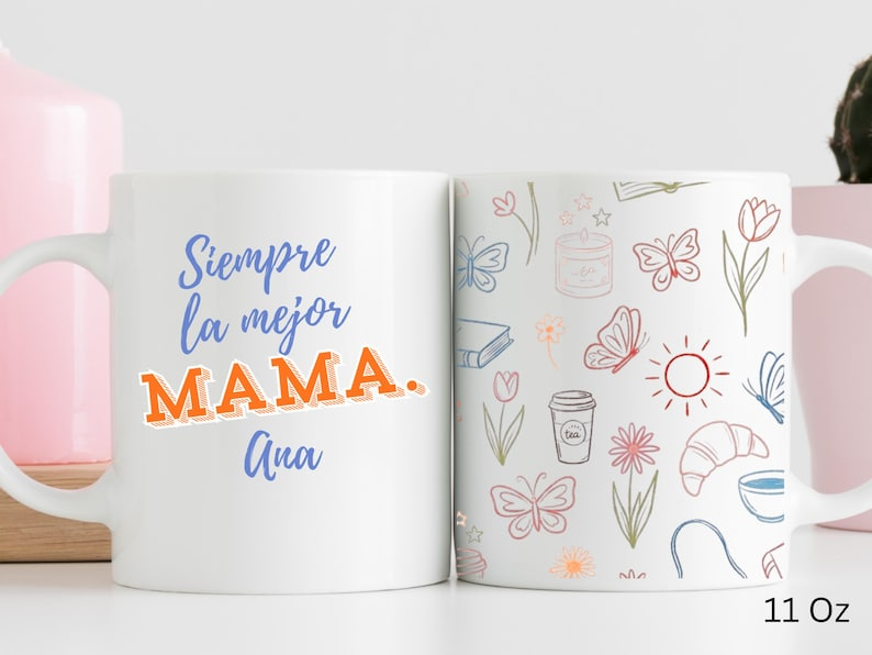 Best Mom Ever Mug – Personalized Floral & Books Gift