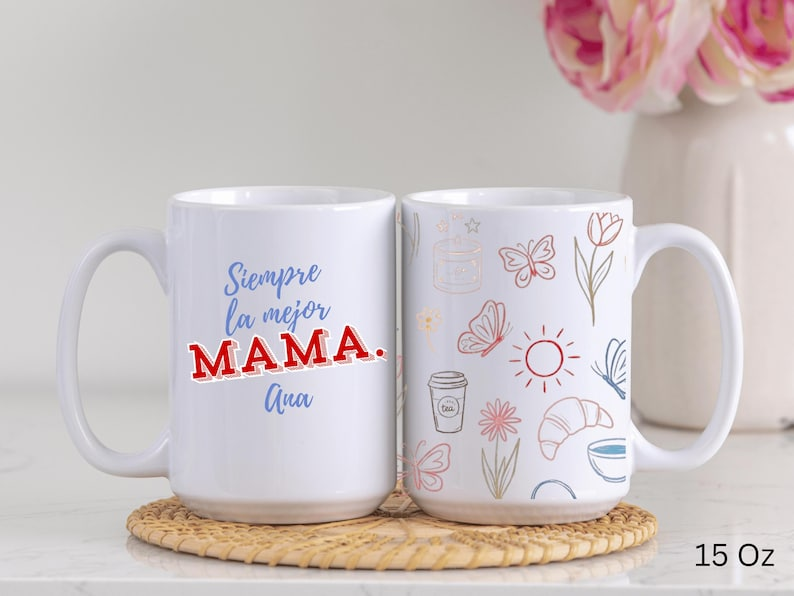 Best Mom Ever Mug – Personalized Floral & Books Gift