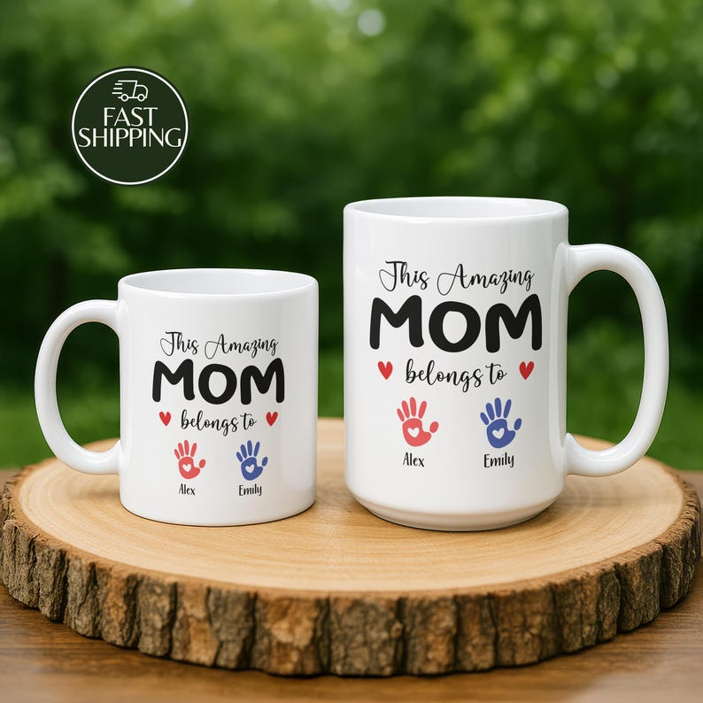 This Amazing Mom Belongs To Mug – Personalized Kids’ Names Gift