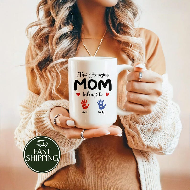 This Amazing Mom Belongs To Mug – Personalized Kids’ Names Gift