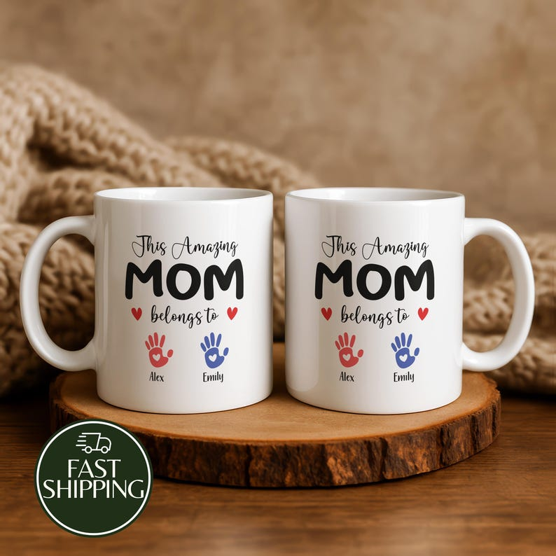 This Amazing Mom Belongs To Mug – Personalized Kids’ Names Gift