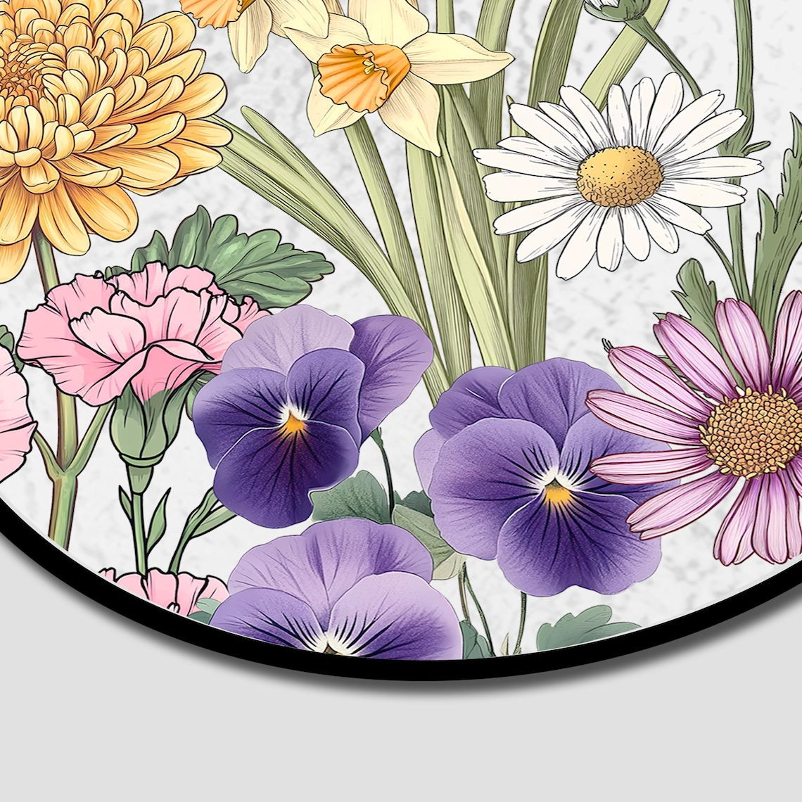 Custom Family Birth Flowers Glass Suncatcher, Personalized Flower Glass Art, Mom's Garden Gift, Mother's Day Gift, Gift for Her, Home Decor